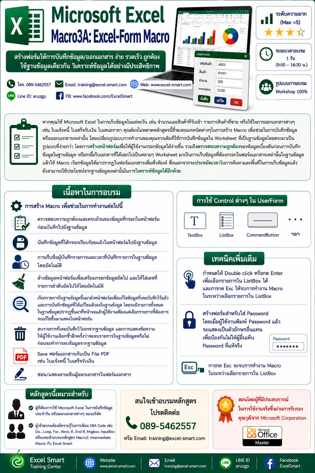 Macro3A-Excel-Form Macro Course Infographic